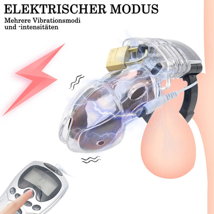 BDSMYEE Penis Cage with Electric Shock, Chastity Cage Male, Sex Toy for Men Extreme, Estim for Man, Chastity Cage Men Extreme Cock Cage Chastity Belt for Men (Transparent)