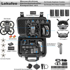 LEKUFEE Waterproof Carrying Case for DJI Avata 1/DJI Goggles 2/DJI Goggles Integra/DJI RC Motion 2 and DJI Avata Accessories (Case Only)（Not for DJI AVATA 2）