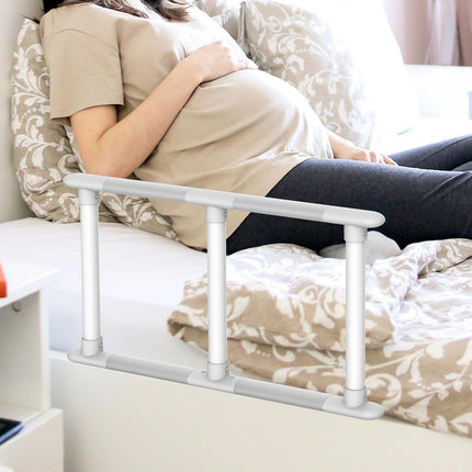 Heuffe bed rail fall protection for seniors, bed grab bar, standing aid for older adults, safety bed railing, height-adjustable bed guard rail, nursing bed for the disabled (three-bar railing)
