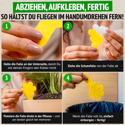Super Ninja Fungus Gnat Control - 30-pack, highly effective yellow sticky traps for indoor use, yellow sticky trap for plants, non-toxic and environmentally friendly, yellow stickers usable for 3 months