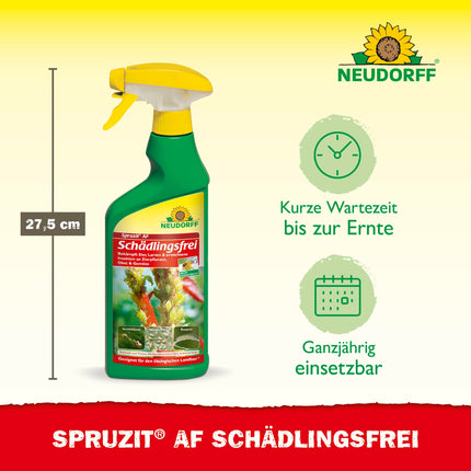Neudorff Spruzit AF Pest-Free – Controls pests such as box tree moths, aphids, and thrips on ornamental plants, vegetables, fruit, and herbs, 500 ml