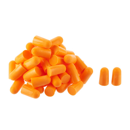 3M Earplugs 1100 with soft foam for high hearing protection against high noise levels in the range of 94-105 dB (SNR: 37 dB), 30 pairs, orange