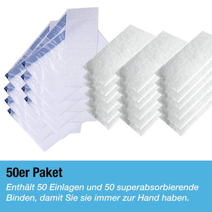 Tilcare Toilet Liners with Super Absorbent Liners 50 Pack - For Bedpans, Portable Toilets and Commode Chairs - Bucket Liners for Hospital &amp; Home - Absorbs up to 1000ml