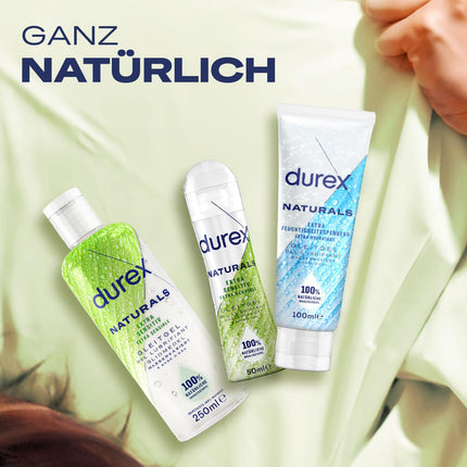 Durex Naturals Extra Sensitive Lubricant – 100% natural lubricant with aloe vera extract – dermatologically tested &amp; pH-friendly – ​​100 ml (1 x 100 ml)