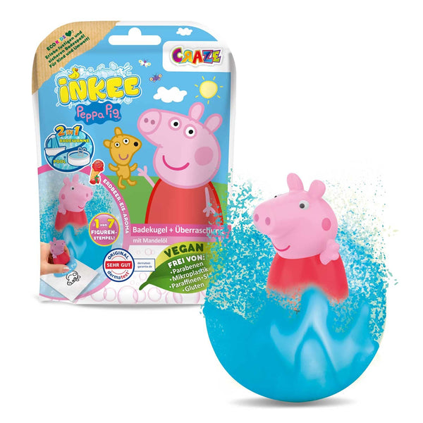 INKEE SURPRISE - Peppa Pig Bath Bombs for Kids with Surprise Peppa Pig Toys for the Bath - Bath Additive for Kids