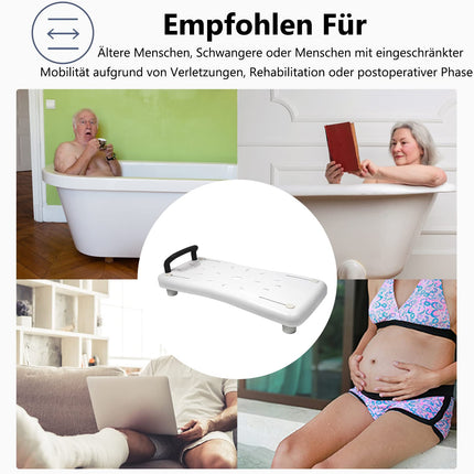 LARS360 Bathtub Board Bathtub Seat Seniors Adults Adjustable Bathtub Board for Sitting Board for Bathtub Seat Board Chair for Bathroom Max 150 kg with Handle, LARS-(HAG1336B), White
