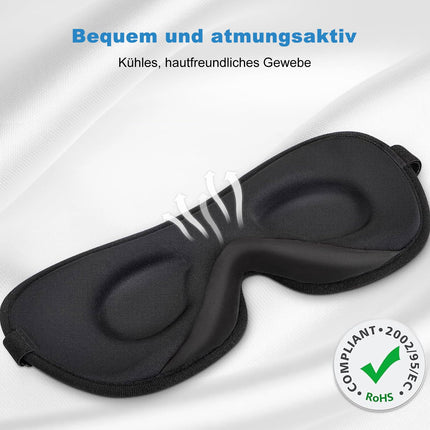 Boniesun 3D Sleep Mask for Side Sleepers, Blackout Eye Mask for Men and Women, Ultra-Thin Design, Comfortable and Breathable to Wear