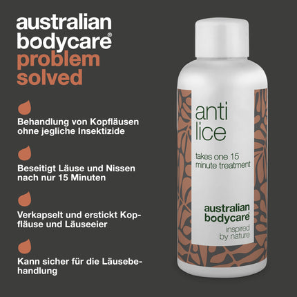 Australian Bodycare Anti Lice 100 ml | Head Lice Treatment | Simple and One-Time 15-Minute Treatment for Head Lice and Nits with Tea Tree Oil | Lice Treatment for Children &amp; Adults