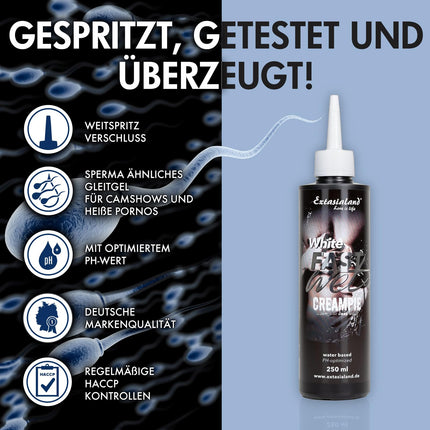 Fastwet® Creampie 250ml sperm lubricant water-based lubricant with adapter for DEEP INJECTION GUARANTEE Fake Cum Lubricant Water-based Lubricant for Men &amp; Women
