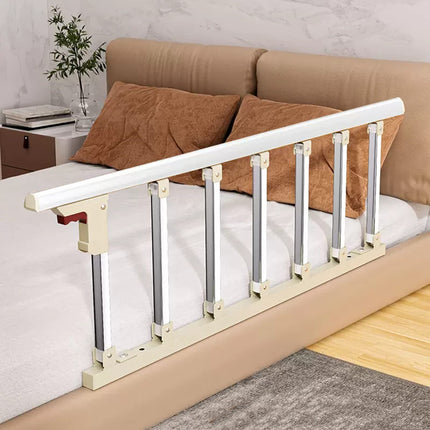 Bed rail, medical aid equipment, foldable bed rail safety side protection, steel bed rail with foam cushion for elderly seniors adults children, 7 vertical bars (size: 106x40cm)