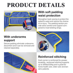 XYEJL Patient Lifter Lifting Belt Transfer Belt, Toileting Sling Patient Lifter with Waist Protection Belt and Split Leg Design, for Family, Hospital, Nursing Home, Load - 230 kg, A