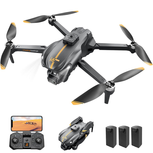 Mingfuxin Drone with Camera for Beginners, FPV Foldable RC Drone Quadcopter for Kids and Adults with Obstacle Avoidance Function, Brushless Motor, One-Button Start/Off, 360° Flips