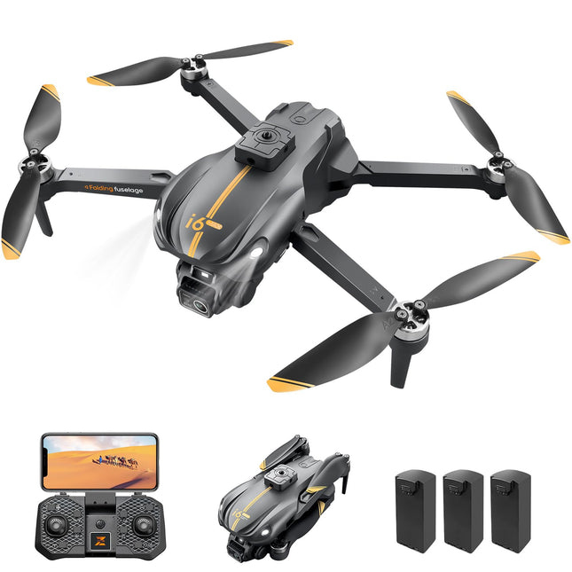 Mingfuxin Drone with Camera for Beginners, FPV Foldable RC Drone Quadcopter for Kids and Adults with Obstacle Avoidance Function, Brushless Motor, One-Button Start/Off, 360° Flips