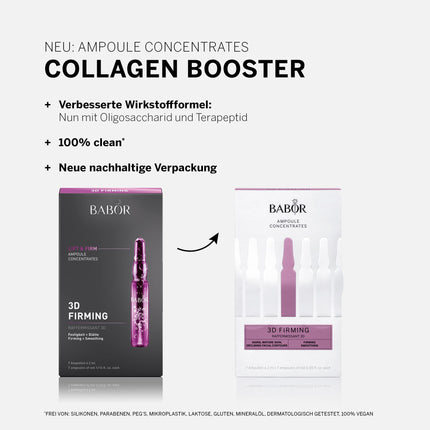 BABOR 3D Firming, Anti-Aging Serum Ampoules for the Face, With Hyaluronic Acid for More Firmness, Vegan Formula, Ampoule Concentrates, 7 x 2 ml Refreshing