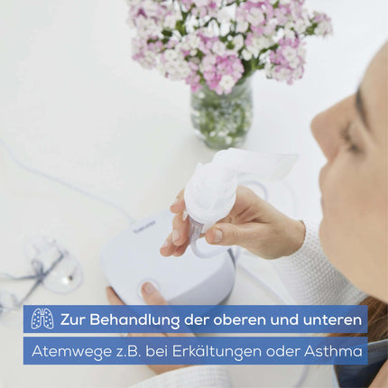 Beurer IH 18 Inhaler with Compressor Air Technology, Inhalation Device for the Treatment of the Upper and Lower Respiratory Tract, Suitable for Adults and Children, White, 8-Piece Set