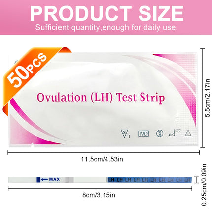 50 ovulation tests, optimal sensitivity ovulation tests, ovulation test 25 miu/ml, ovulation tests for ovulation, fertility test for women, easy to use