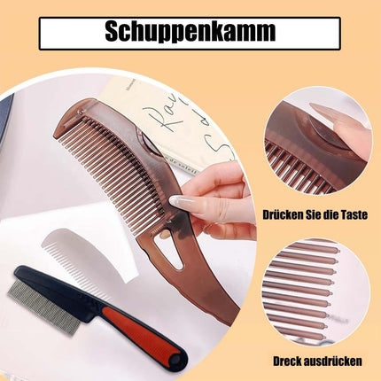 3-piece dandruff comb, lice comb, lice comb for humans, multifunctional hairdressing tools. Satisfy daily use, for family school trips or gym use.