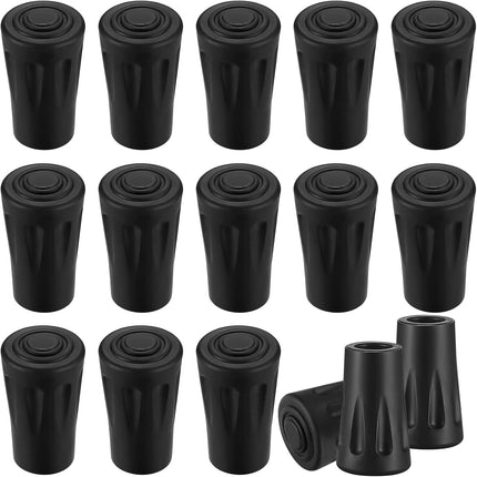 16 PCS Nordic Walking Poles Rubber Buffer, Nordic Walking Pads Rubber Buffer for Hiking Poles Trekking Poles Walking Poles Asphalt Gravel Mountains Hiking Rubber Stopper Attachments