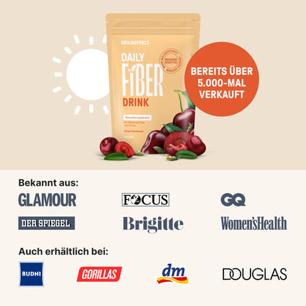 BRAINEFFECT DAILY FIBER - Fiber drink with 9 fiber sources for digestion and appetite - Inavea™ Mix with psyllium husks, vitamins &amp; more - Sugar-free - 330g (30 servings)