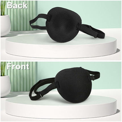 4 Pack Eye Patches, Medical Eye Patches for Adults and Children, 3D Adjustable Eye Patch Pirate Eye Patches for Left or Right Eye Amblyopia Recovery Phase (Black)
