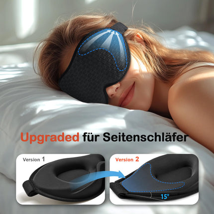 INNELO 3D Sleep Mask for Men and Women, 2025 Sides Upgraded Eye Mask for Side Sleepers, 100% Light Blocking Ergonomic Sleeping Mask with Comfortable Pressure-Free Eye Sockets for Travel, Black