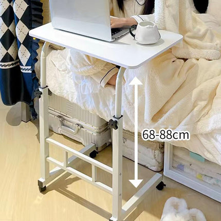 OSKOPWRC Laptop Table Movable Work Desk, Height Adjustable, Portable Nightstand with Wheels, Movable Laptop Desk for Home, Office, Nightstand, Side Table for Over Bed,