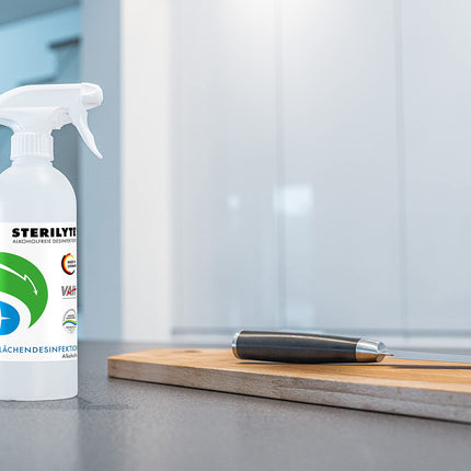 STERILYTE Surface Disinfectant 5L – Sustainable, alcohol-free, highly effective against viruses, bacteria &amp; fungi, versatile disinfectant for surfaces (Halal &amp; Kosher) – MADE IN GERMANY