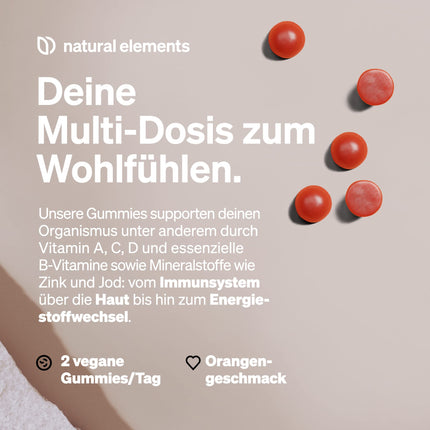 Gummies Multivitamin – 120 fruity gummies – natural flavor – with 12 vitamins and minerals (vitamin C, D3, biotin, folic acid, zinc &amp; more) – produced in Germany &amp; laboratory tested