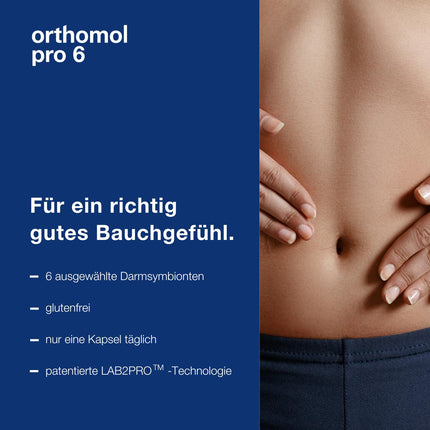 Orthomol Pro 6 - with a combination of selected intestinal symbionts and vitamin C, 30 daily portions