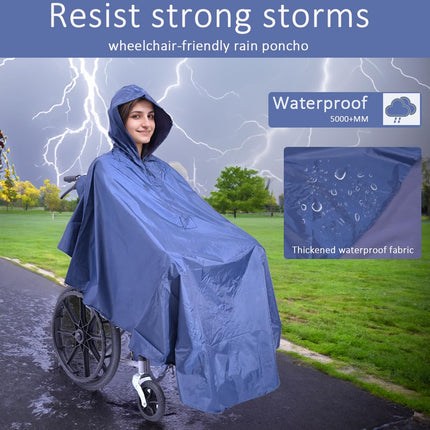 Fonakei Wheelchair Rain Poncho cover, Waterproof rain cover cape, Lightweight Rain Poncho for wheelchair Dry Protection