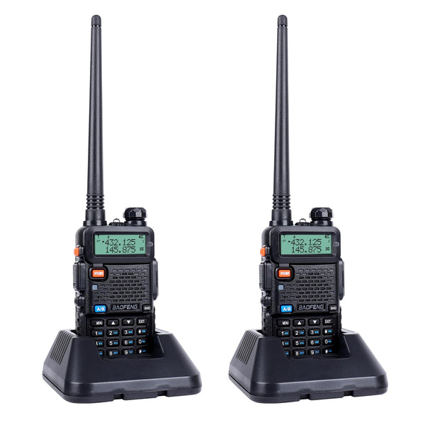 RKK Talkie Walkie License-Free PMR446 16 Channels Radio, Radio Range 1-5 km, CTCSS/DCS Walkie Talkie with Charging Station and Headset (2 Pieces)