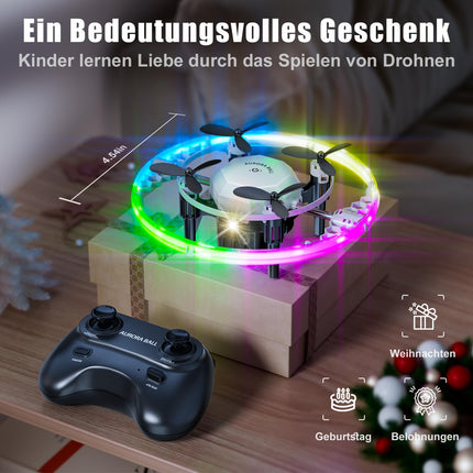 Mini Drone for Kids with LED Lights Altitude Hold and Headless Mode, 360° Flip RC Quadcopter Gifts Toy Helicopter Drone for Kids Ages 8 and Up and Beginners Boys Girls