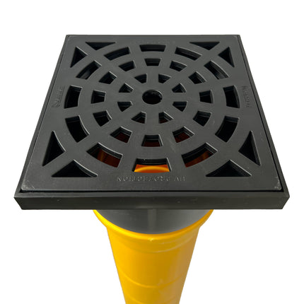 Powermat drainage drain soakaway for HAT KG pipes, DN 110, vertical outlet made of polypropylene (PP), yellow, round, 1000 mm long, 150 mm wide, 1000 mm high, walkable and drivable