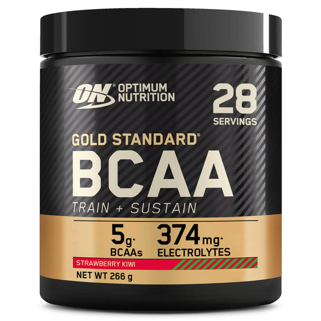 Optimum Nutrition Gold Standard BCAA Train + Sustain, Amino Acid Pre-Workout Powder, Sports Drink with Vitamin C, Zinc, Magnesium &amp; Electrolytes, Strawberry-Kiwi Flavor, 28 Servings, 266 g