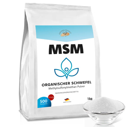 GOLDEN PEANUT MSM 1 kg, methylsulfonylmethane, highest purity, organic sulfur without additives or anti-caking agents