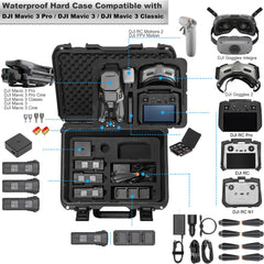 LEKUFEE Waterproof Carrying Case for DJI Mavic 3 Pro/Mavic 3 Classic/DJI Mavic 3/Cinema/Combo/DJI RC Pro/DJI RC/RC N1/Goggles 2/Integra/DJI RC Motion 2 and Accessories (Protective Case Only)