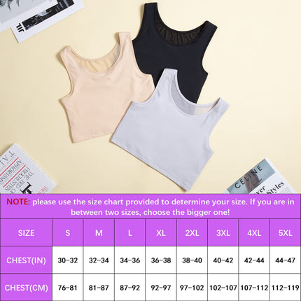 XUJI Binder Transgender FTM Breathable Chest Binder (B, 2XL)