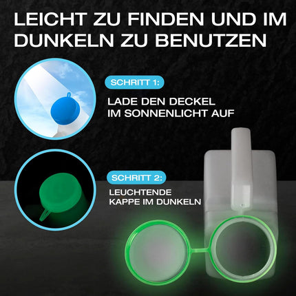 Urinal bottles for men with glow-in-the-dark lid (1 pack) - 1000mL men's bedside bottle made of thick plastic with screw lid - Leak-proof urinal chamber - Portable urinal bottles for men