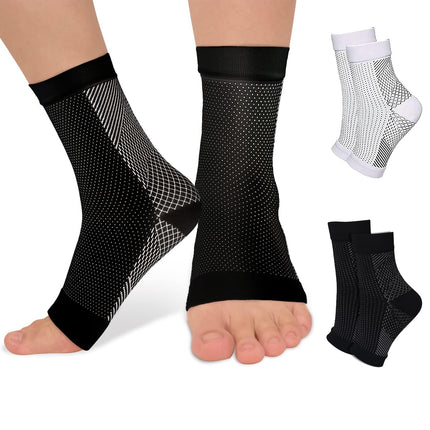 hautllaif 2 Pairs of Orthopedic Compression Socks, Compression Socks for Heel Spurs and Plantar Fasciitis, Compression Socks for Men and Women (S/M, Nylon)