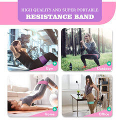 PLEASION Resistance Bands Fitness Band, Fitness Bands Fabric Bands Set of 5, Resistance Bands for Strength Training Muscle Building Hip Leg Training, Gymnastic Band for Workout Yoga Pilates