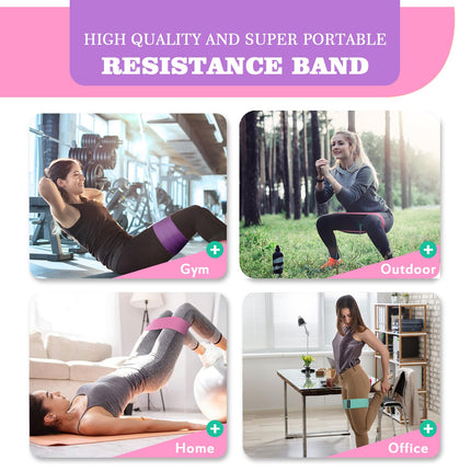 PLEASION Resistance Bands Fitness Band, Fitness Bands Fabric Bands Set of 5, Resistance Bands for Strength Training Muscle Building Hip Leg Training, Gymnastic Band for Workout Yoga Pilates