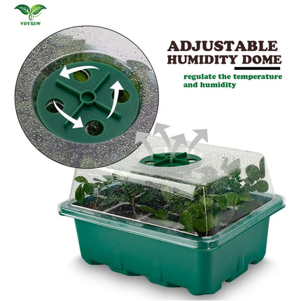 VDYXEW Mini Greenhouse - for up to 12 plants per indoor greenhouse, indoor greenhouse cultivation box mini greenhouse ，Green/Transparent (12 pieces)