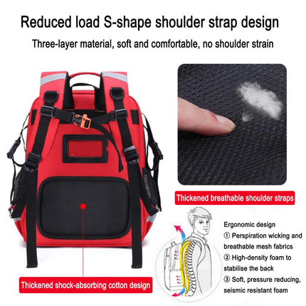 Wheelchair Backpack, Wheelchair Bag Behind the Seat, Large Capacity Wheelchair Accessory - Wheelchair Bag Behind the Seat - With Reflective Strip for Medication Storage - Bag Only (C) (Blue)