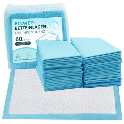 EasyVibe Disposable Bed Pads for Incontinence 60x90cm - 60 Pieces Bed Pads Incontinence Disposable Adult, Heavy Duty Bed Pads Incontinence, Disposable Changing Pads, Pee Pads Extra Large