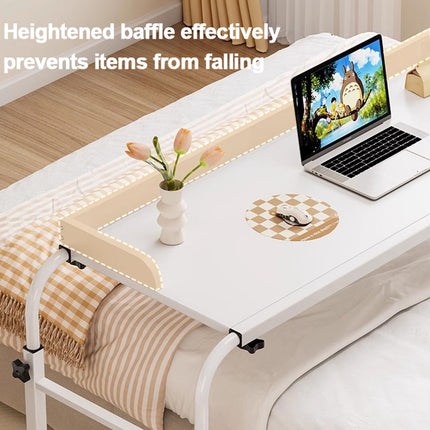 ZHFASDS Mobility Table Over the Bed, Height and Width Adjustable Rolling Laptop Desk Rolling Medical Table King-Queen Overbed Table Nursing Table on Casters (Color: Black)