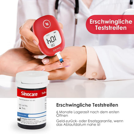 sinocare blood glucose test strips 50 only for Safe AQ Smart blood glucose meter (not included)