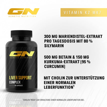 Liver Cure Complex – High Dose with 300 mg Milk Thistle (80% Silymarin) &amp; 150 mg Turmeric – With Choline to Support Liver Function – Vegan &amp; Laboratory Tested – 120 Capsules – GN Laboratories