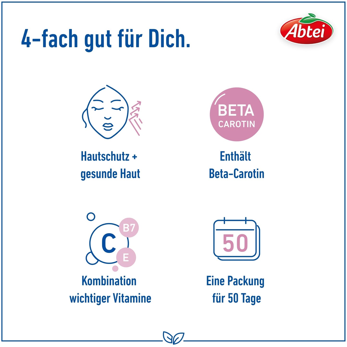 Abtei Beta-Carotin Plus – Für den Erhalt gesunder Haut – Glutenfrei, Laktosefrei – Vorratspackung – 150 Kapseln für 5 Monate