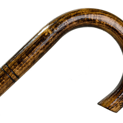 Walking stick for men and women Bend 89-92 cm - Handmade wooden walking stick with non-slip rubber