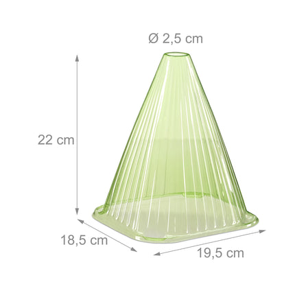 Relaxdays Plant Hat Set of 24, Planting Aid, Plant Protection from Frost, Snails &amp; Birds, PVC, Plant Cover, Green 10026432